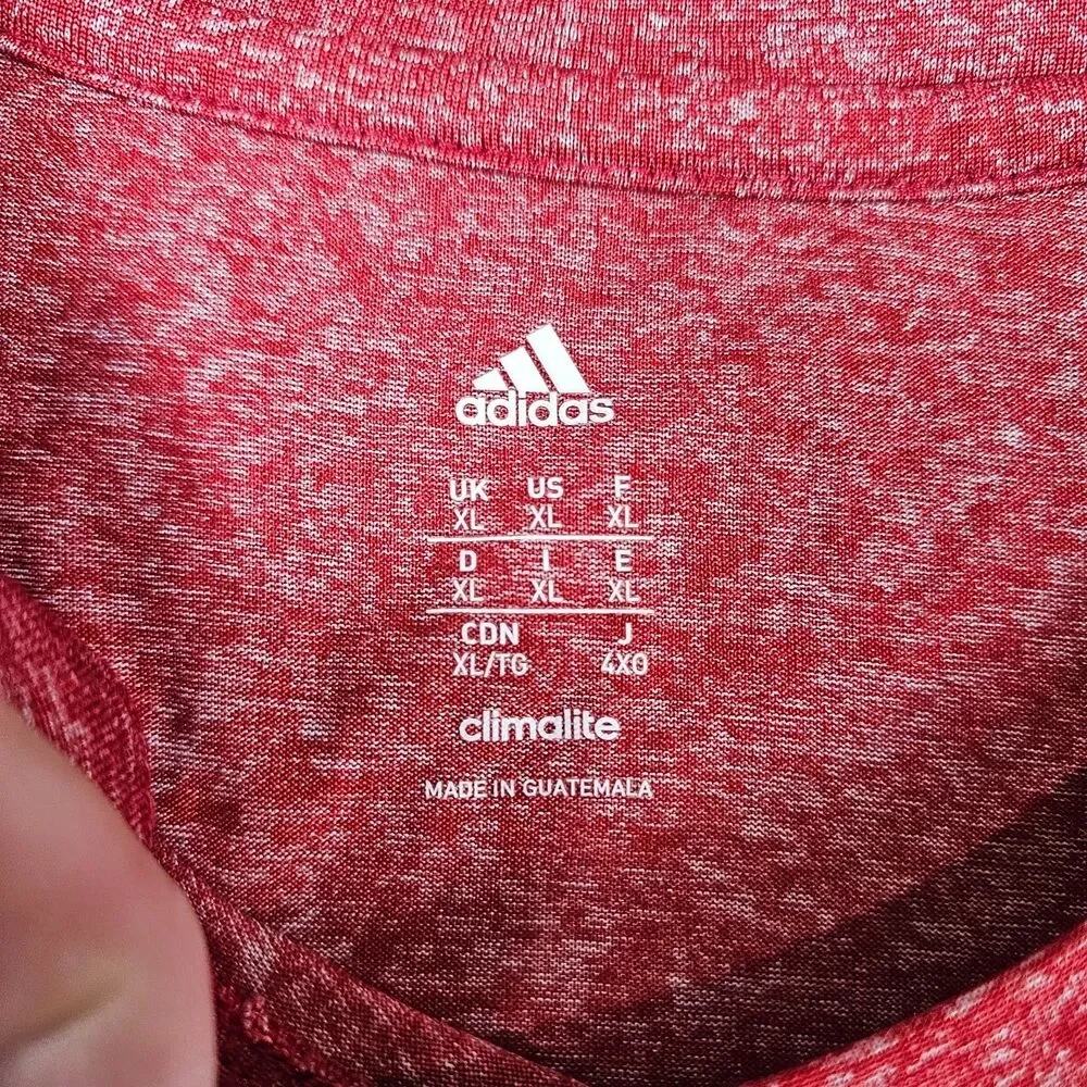 Atlanta United FC Shirt Mens XL Red Adidas Climalite Soccer MLS Spell Out Logo